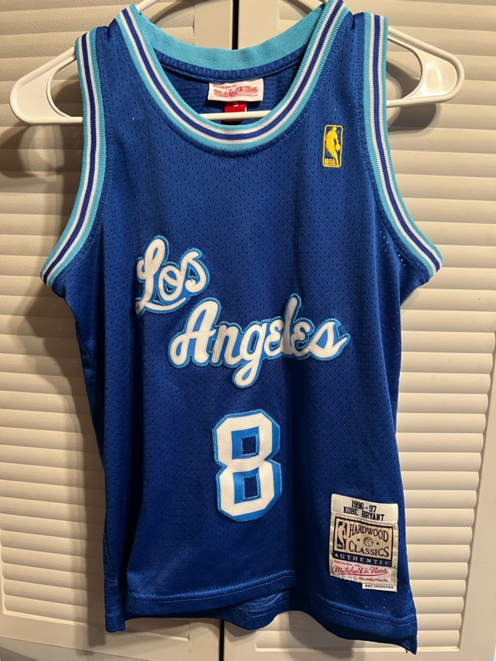 Kobe Bryant LA Mitchell & Ness hardwood classics throwback jersey kids small